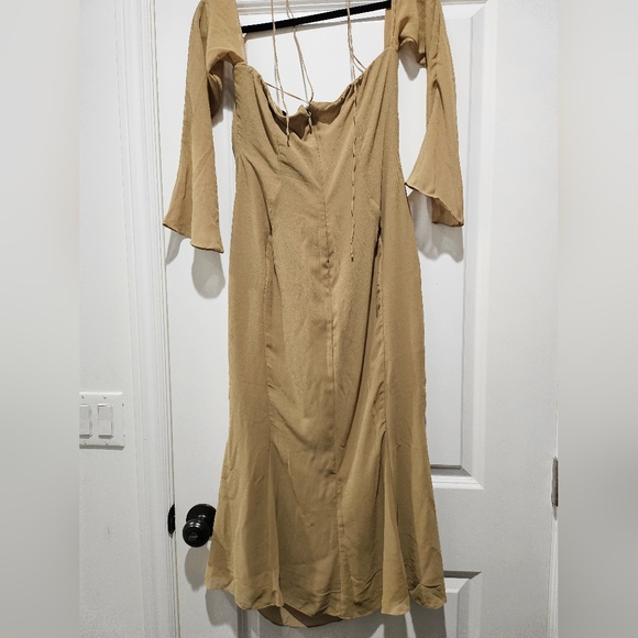 House Of Cb Naomi Elegant Olive Green Midi Dress Halter Large - Picture 4 of 9